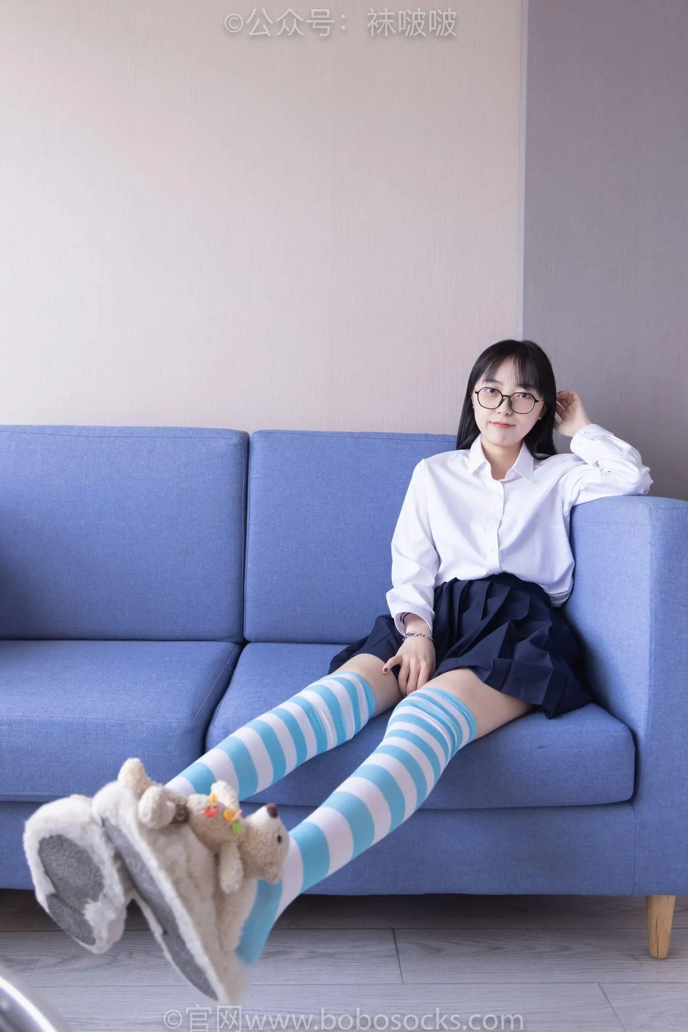 [BoBoSocks袜啵啵]NO.070 稚予-皮鞋、拖鞋、过膝袜、白棉袜 [148P]插图8